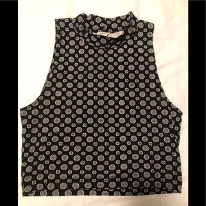 Forever 21 Geometric Cropped High Neck Tank